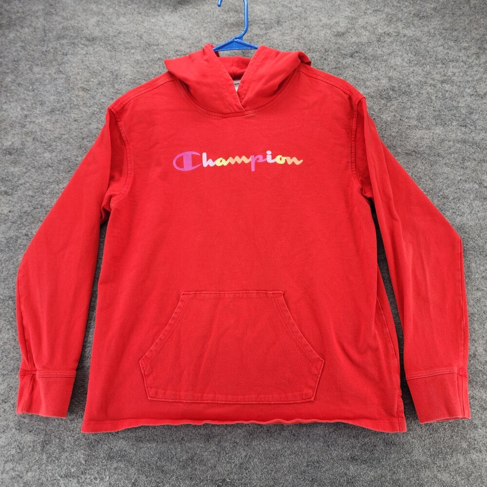 Champion Hoodie Womens Medium Long Sleeve Red
